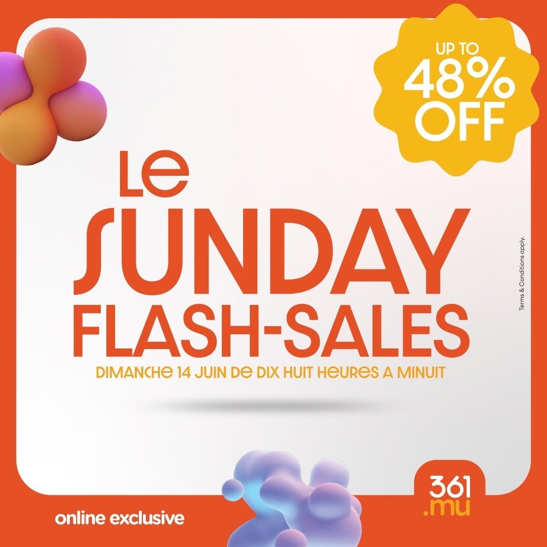May be an image of text that says "UPTO UP to 48% OFF Meaman Le SUNDAY FLASH-SALES DIMANCHE 14 JUIN De DIX HUIT HeUReSA A MINUIT online exclusive 361 .mu"