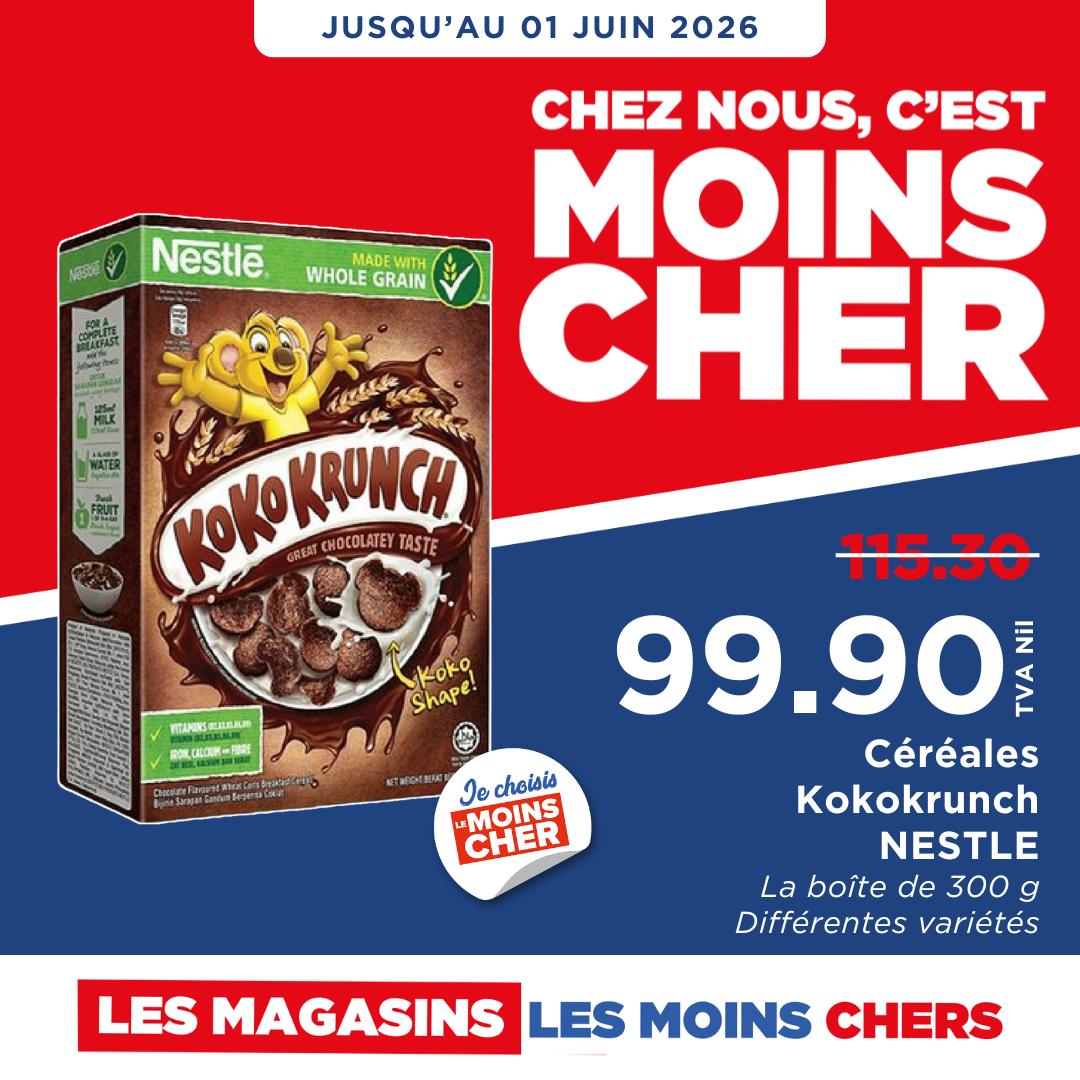 May be an image of text that says "JUSQU'AU 01 JUIN 2026 Nestlè MADEV WHOLE GRAIN 店さで AEFAST 福 出 CHEZ NOUS, C'EST MOINS 花は区 CHER 1. ΚOKOKAyHCИ GREAT CHOCOLATEY TASTE ИnИИ ИnAHEИЛKAR KARAM Koko Shape! สทง choisis UMOINS CH...