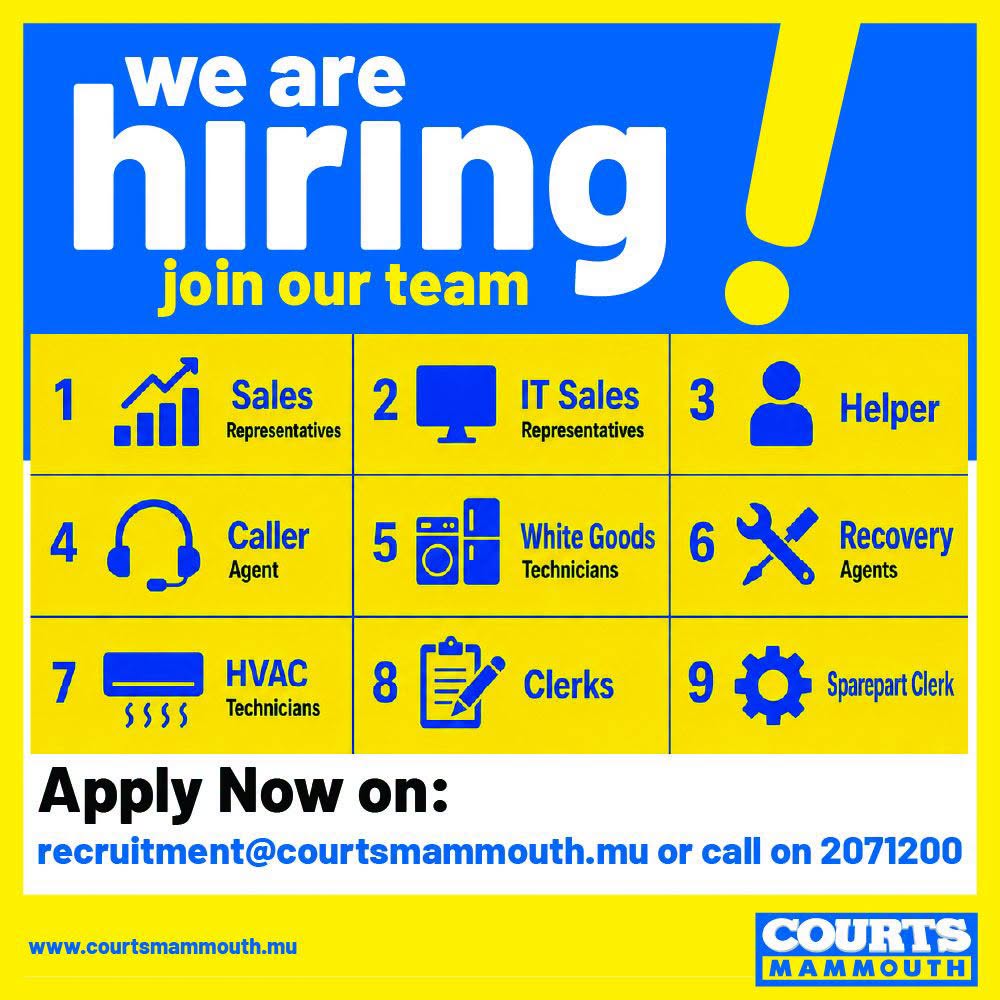 May be an image of text that says "we are hiring join our team 1 Sales 2 Representatives IT Sales Representatives 3 4 Helper Caller Agent 5 White Goods Technicians 6 7 Recovery Agents A Technicians SSSS 8 Clerks 9 Sparepart Clerk Apply Now on: recrultm...