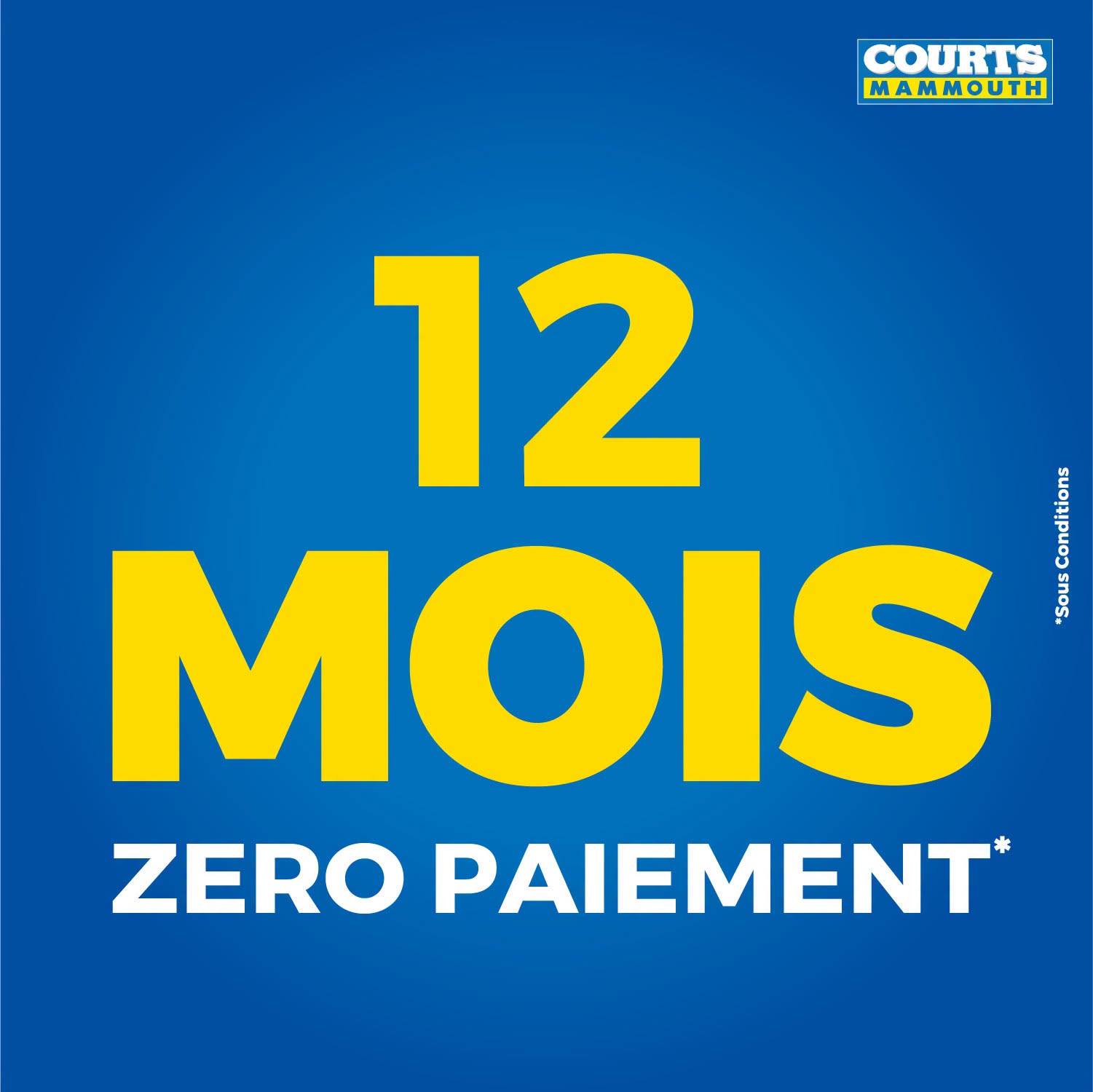 May be an image of text that says "COURTS MAMMOUTH 12 oenan MOIS ម ZERO PAIEMENT"