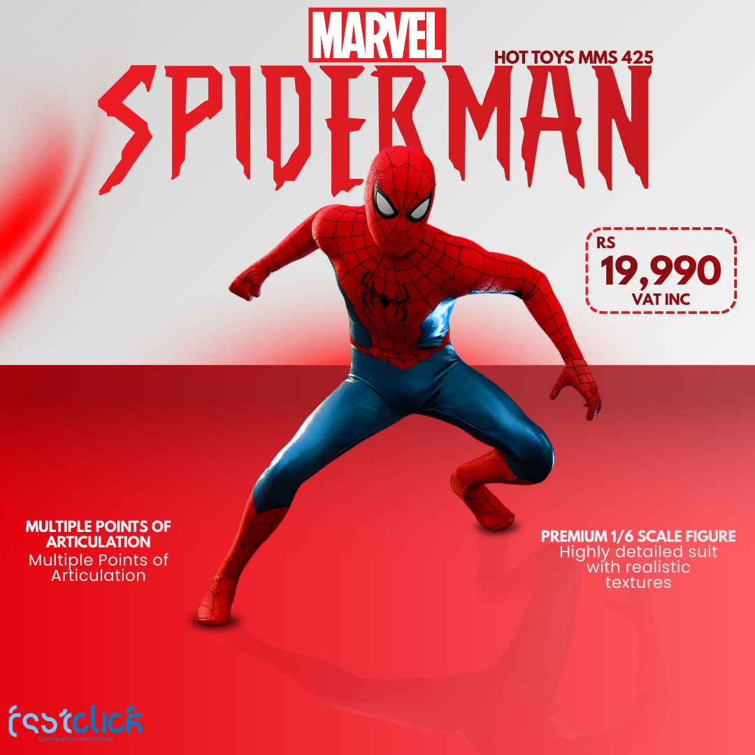 May be a graphic of vulture and text that says "MARVEL SPIDERMI HOTTOYSMMS425 TOYS MMS 425 HOT MAN RS 19,990 19, 990 AT VATINC VATINC__ INC -------- MULTIPLEPOINTSOF MULTIPLE POINTS OF ARTICULATION ARTICU ATION Multiple Points of Articulation PREMIUM 1...