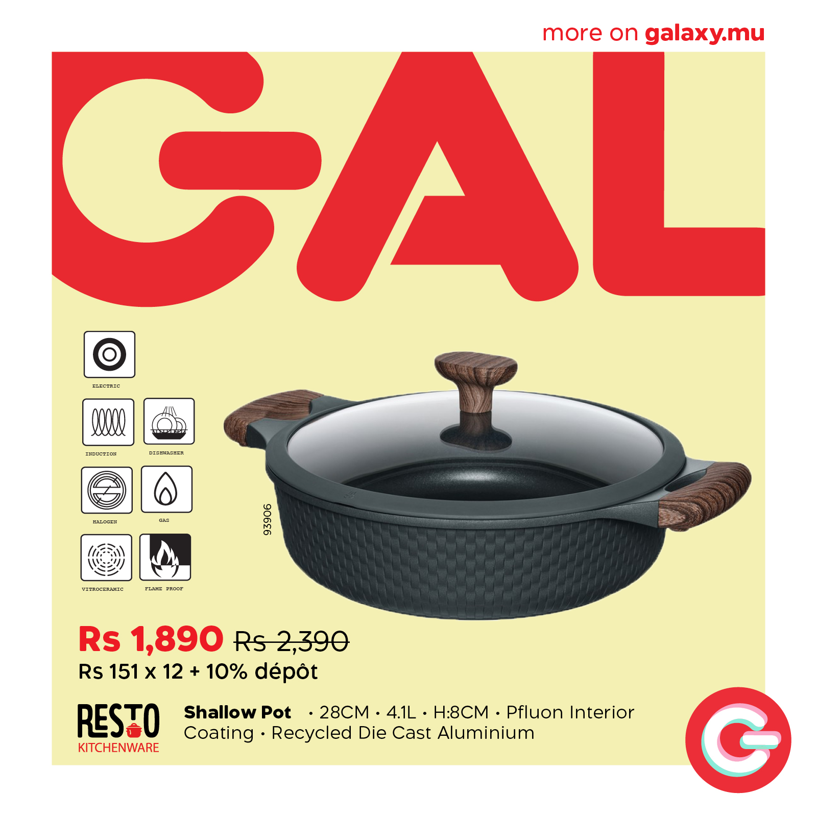 May be an image of ‎waffle maker and ‎text that says "‎GAL more moreongalaxy.mu on galaxy.mu มจะ weee שבאיום 2대그그자l TROIEY SIR တမသံ EMT 東京のの円 Rs 1,890 Rs2,390 Rs Rs 151 x x 12 2+ + 10% dépot RESTO KITCHENWAR...