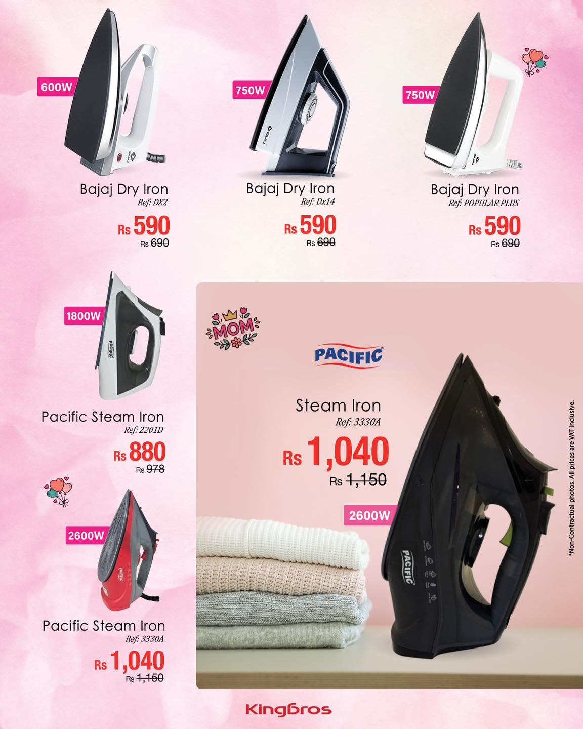 May be an image of clothes iron and text that says "600W 750W 750W 5 นัยล revd Bajaj Dry Iron Hef: 0X2 Rs 590 Rs 690 lo 正笔 Bajaj Dry DryIron Iron Ref Ref Dx14 Rs 590 As Rs690 690 Bajaj Dry Iron Ref: Hef:POPULARPLUS PLUS Rs 590 Rs As 690 180...
